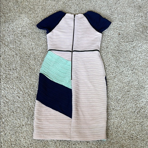 Maeve by Anthropologie Asymmetrical Blue Green Sheath Dress - Picture 4 of 5